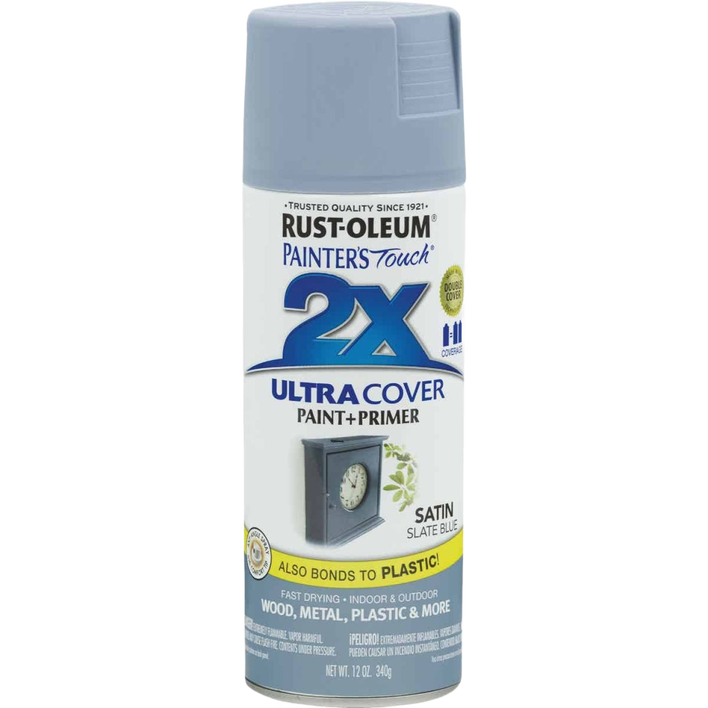 Rust-Oleum 2X satin slate blue spray paint and primer, fast drying for wood, metal, plastic, under $50 Home Improvement Tools