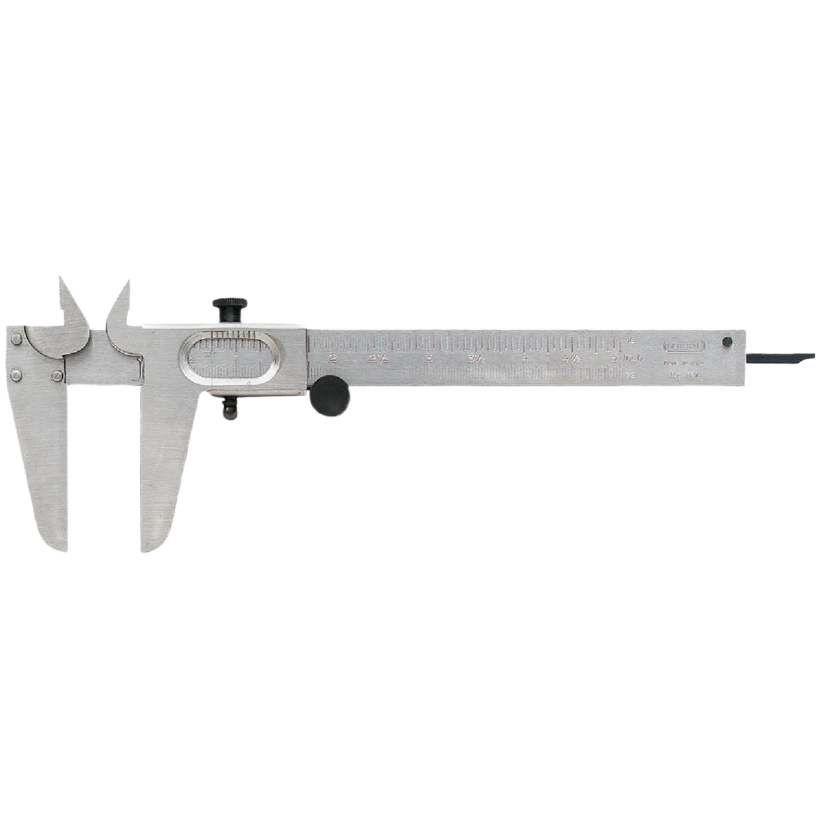 Metal fractional scale vernier caliper with sliding scale and depth gauge for precise measurements in woodworking tools collection