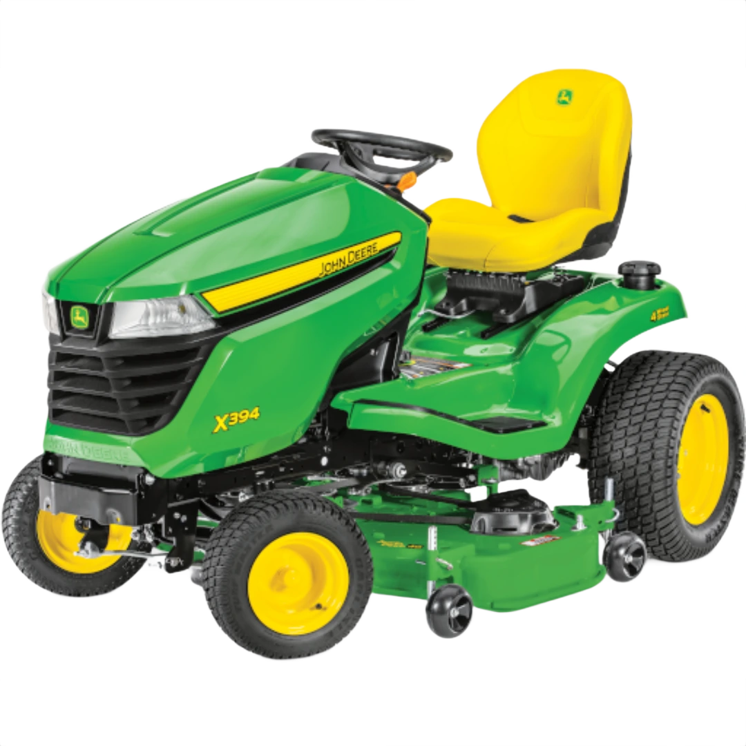 Green and yellow lawn tractor with 48-inch deck designed for efficient lawn care and home improvement tasks