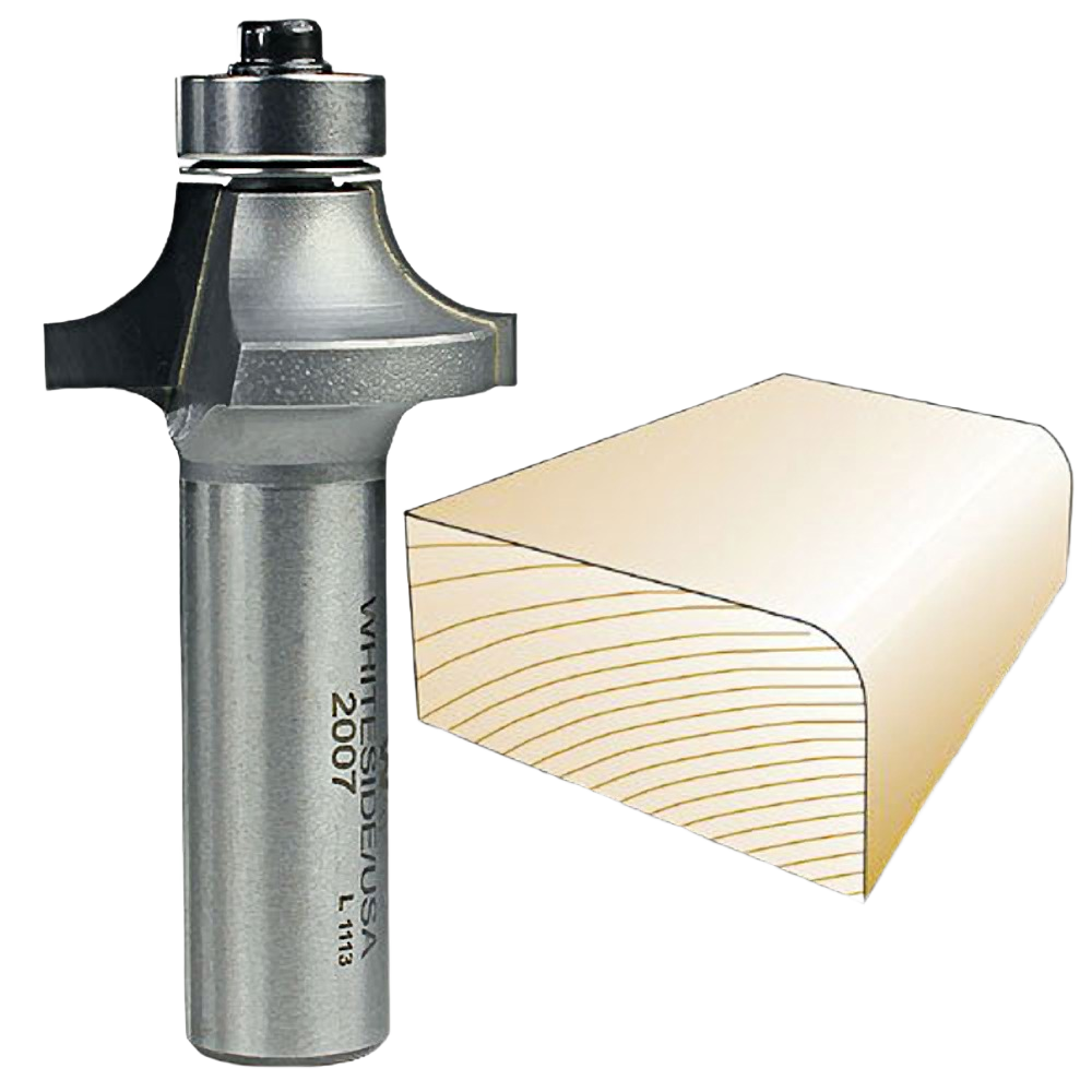 Whiteside roundover bit for woodworking edges with smooth curved profile in Tool Accessories and Power Tool Accessories collections