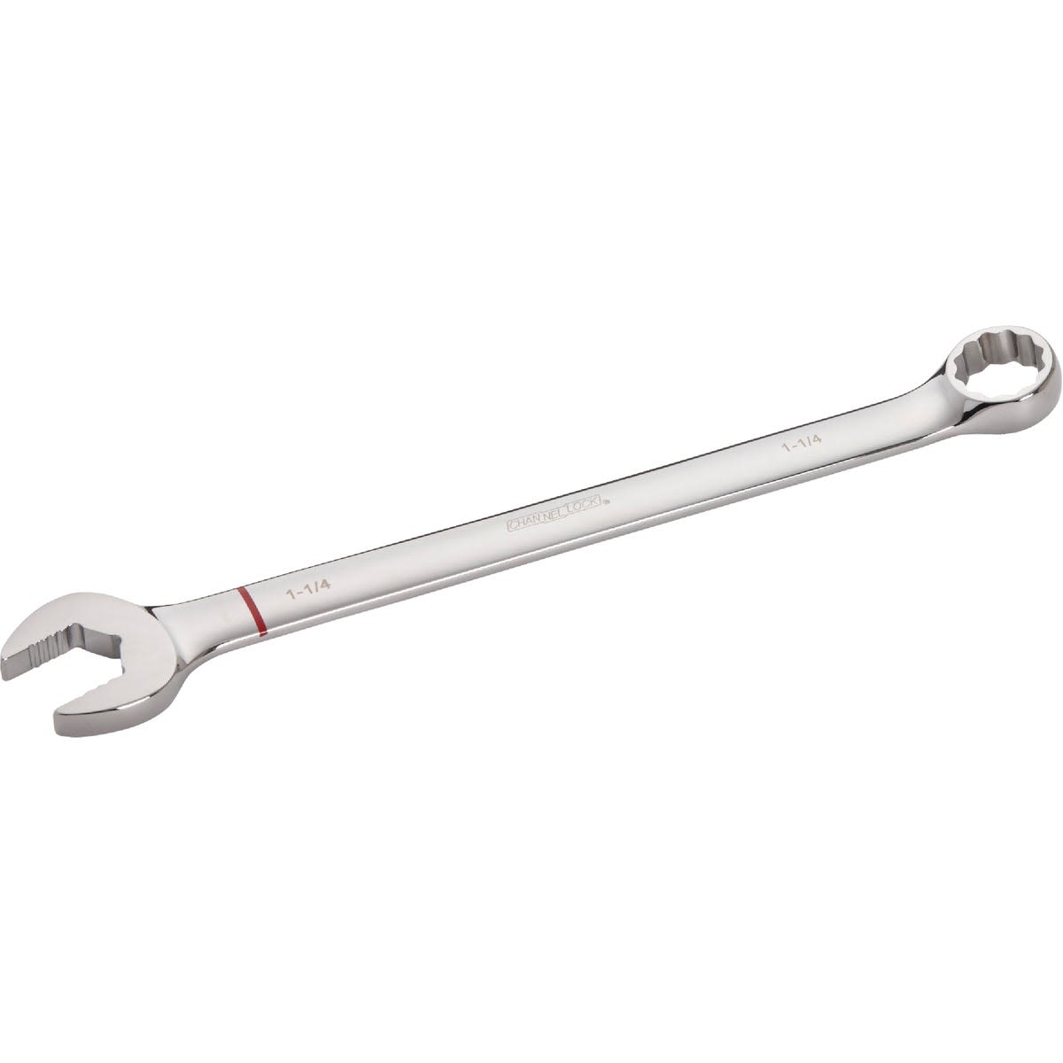 Polished 1-1/4 inch 12-point combination wrench for home improvement and professional tool use