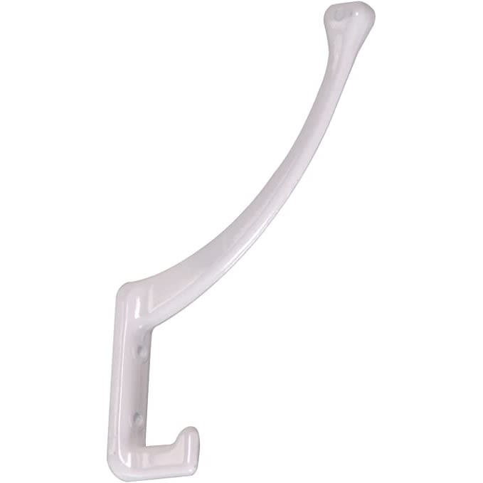 White garment hook with sturdy design for dorm organization and home improvement storage solutions under $50