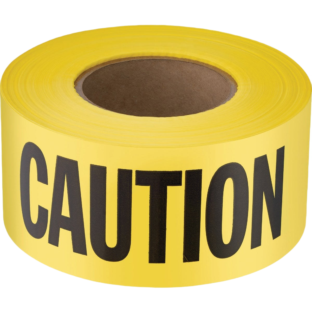 Roll of yellow caution tape with bold black lettering for safety and hazard marking in home improvement tools collections