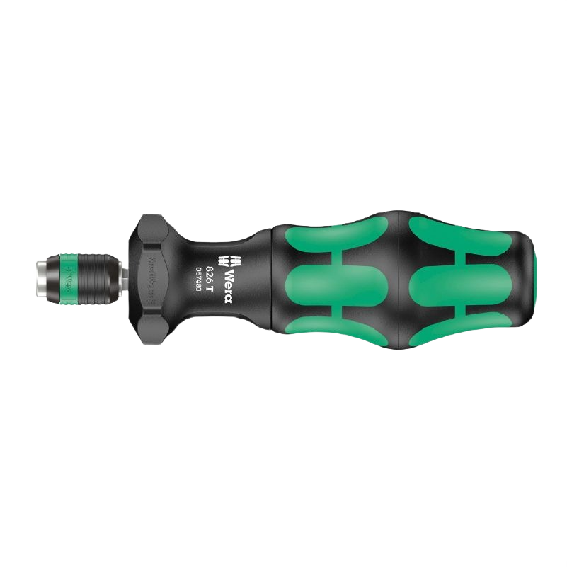 Ergonomic green and black Wera Kraftform Turbo screwdriver with Rapidaptor bit holder for home improvement tasks