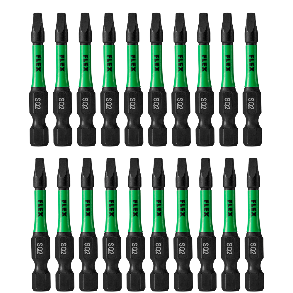 FLEX Impacks 20-Pc. 2" SQ2 Impact Driver Bits