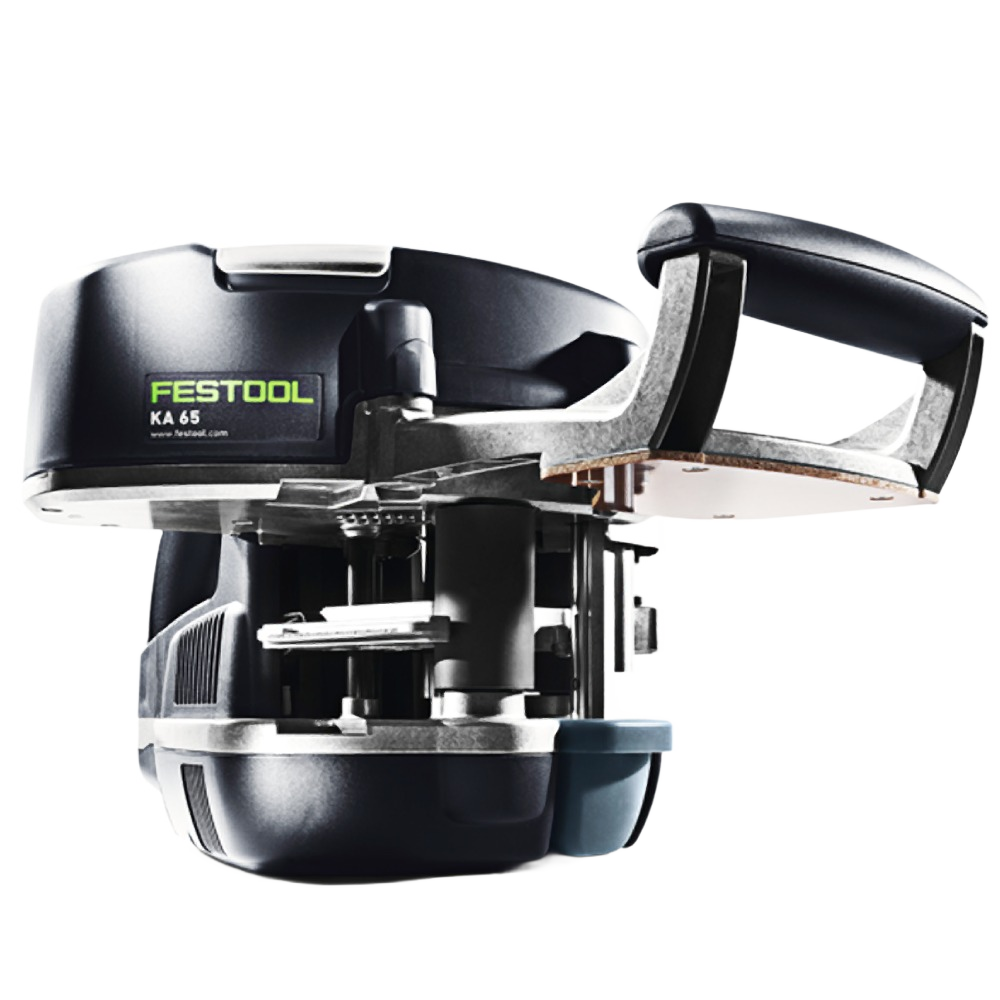 Compact industrial black and silver Festool power tool with ergonomic handle for professional home improvement use