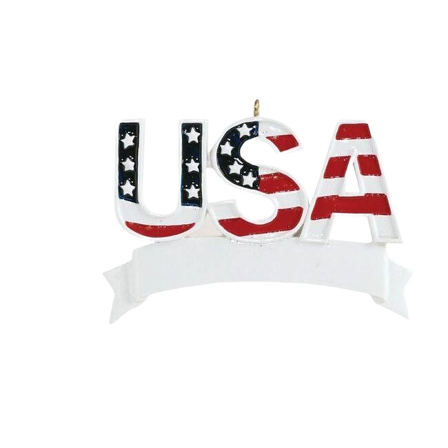 USA ornament with stars and stripes flag design in patriotic Christmas Ornaments & Tree Decorations under $50 collection
