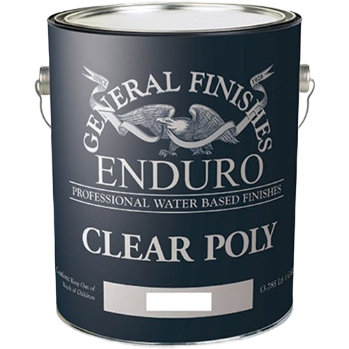 Gallon container of commercial grade clear poly finish for wood protection in Stains, Sealers & Finishes collection