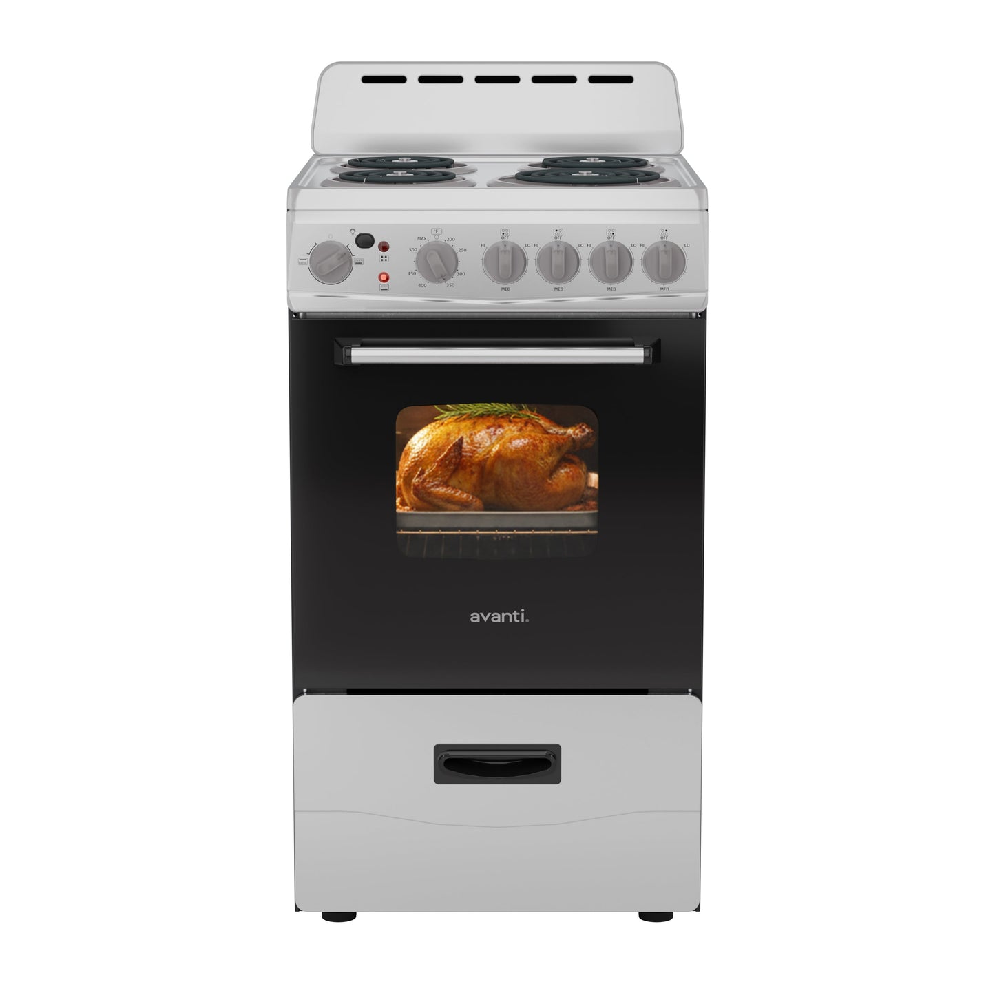 Avanti 20" Electric Range Oven with Framed Glass Door - White