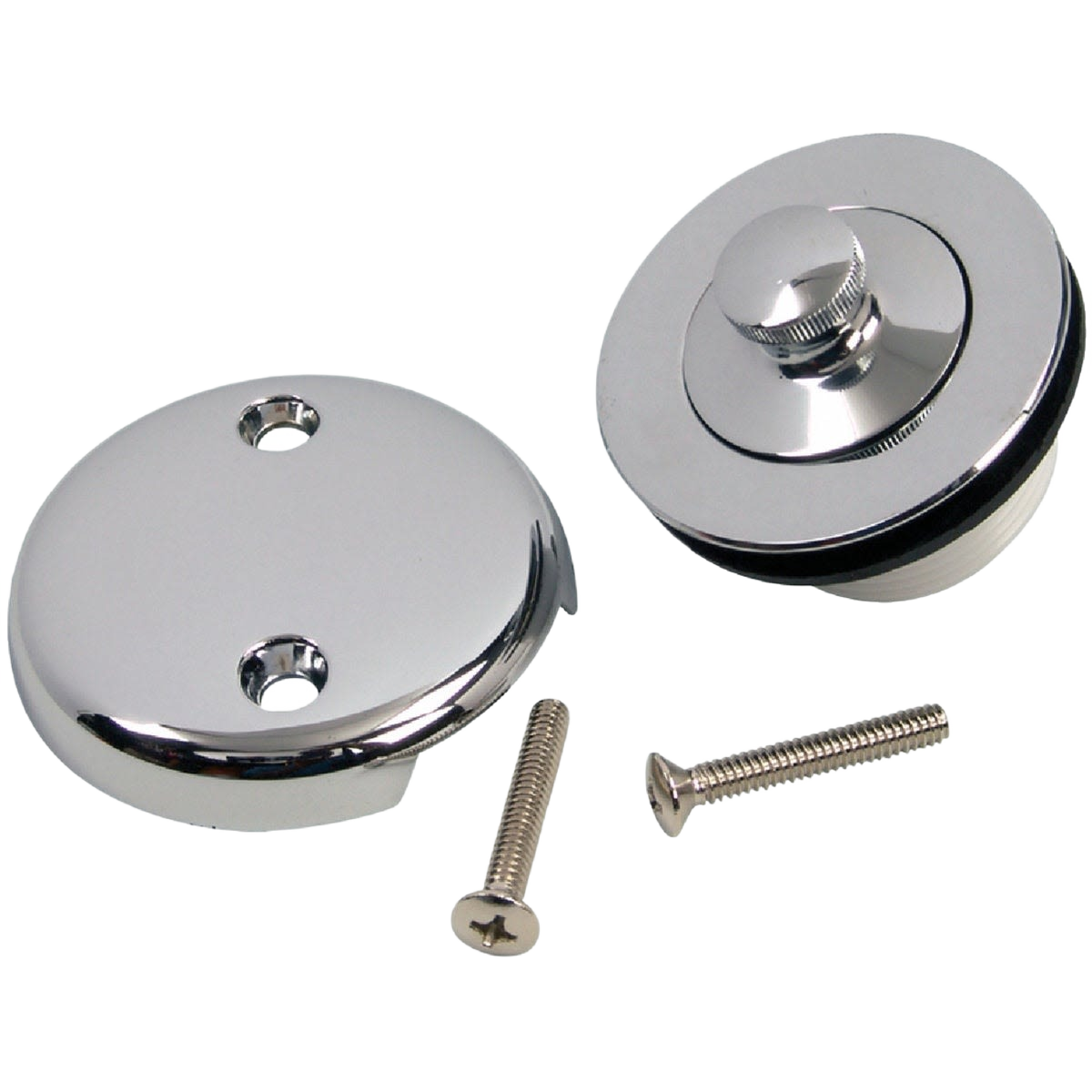 Polished solid brass universal bathtub drain stopper kit with screws for plumbing repair under $50 collection