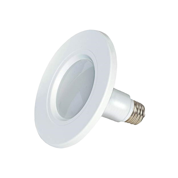 White 8.5 watt LED retrofit light bulb with dimmable soft white glow for lighting and electrical needs