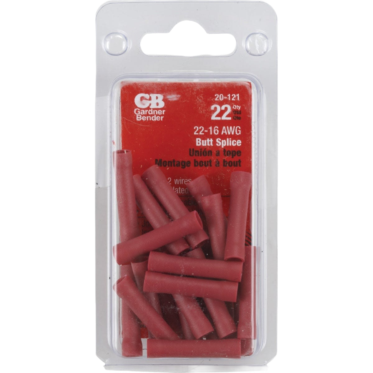 Package of red insulated butt splice connectors for electrical wiring in home improvement and electrical tool collections under $50