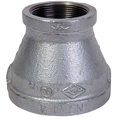 Galvanized malleable iron reducing coupling for plumbing connecting 2-inch to 1-1/4-inch pipes under $50 collection