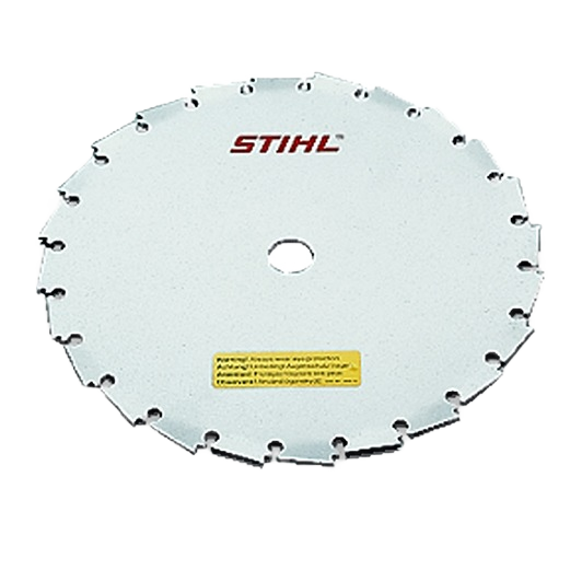 Circular steel saw blade with chisel teeth and STIHL logo, suitable for professional outdoor cutting tasks in tools collection.