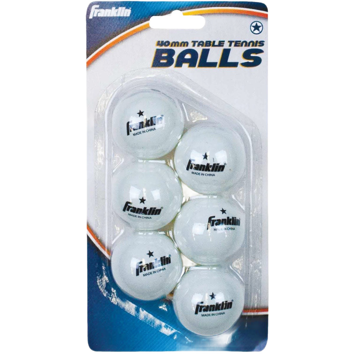 Six white table tennis balls in clear blister pack for outdoor games and toys under $25 collection