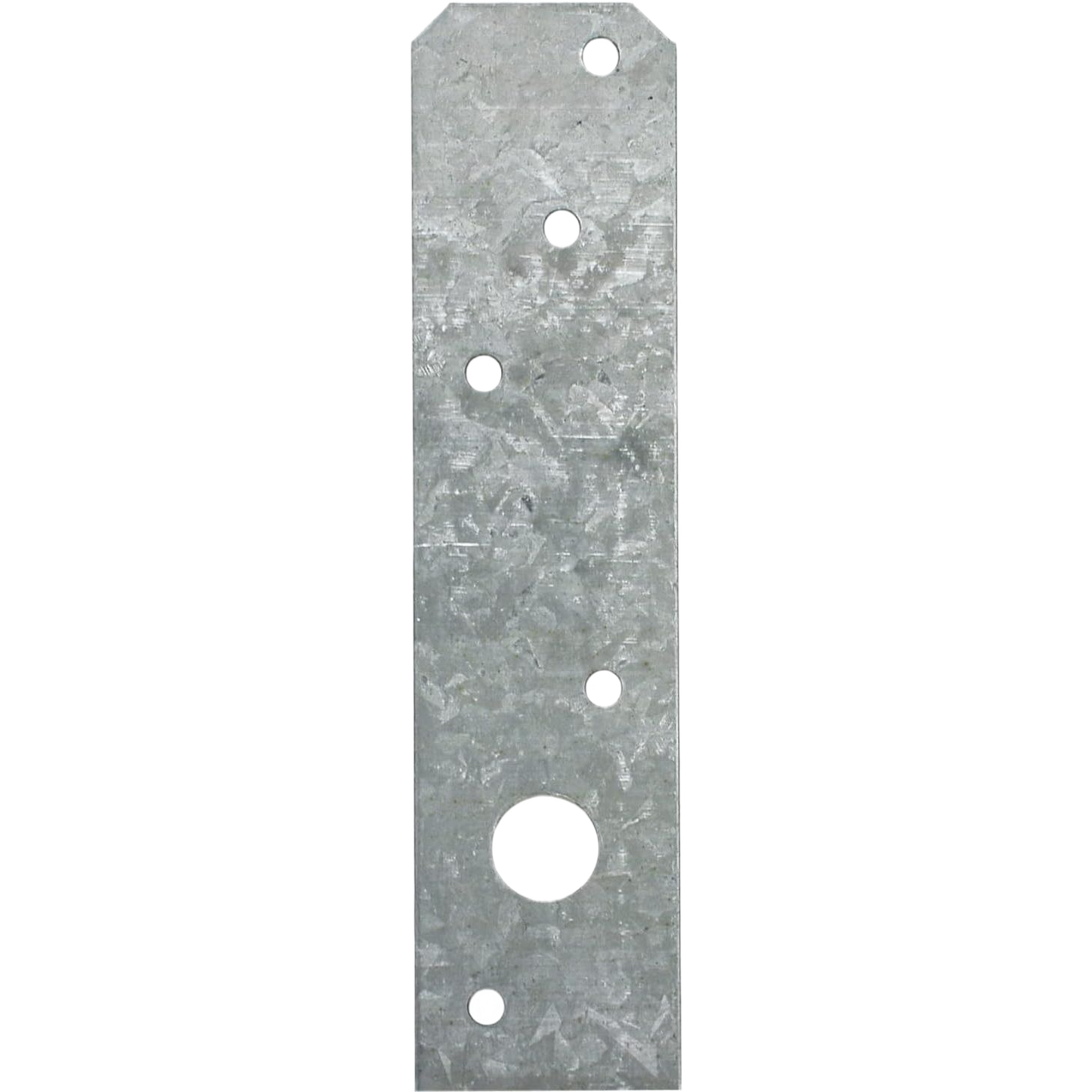 Galvanized steel structural strap tie with multiple nail holes for wood-to-wood connection in building materials collection
