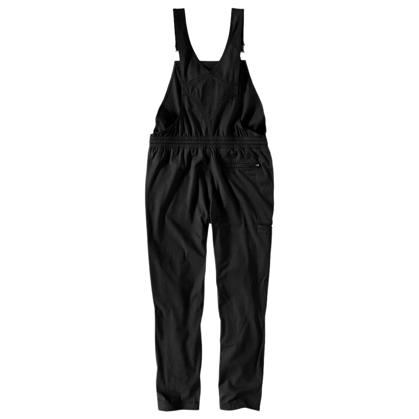 Tall black ripstop bib overalls for women with adjustable straps and multiple pockets for durable workwear use