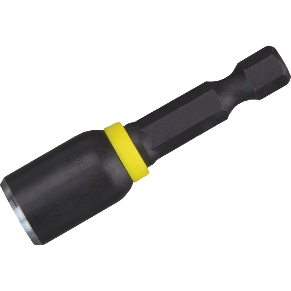 Magnetic nut driver with durable black finish and yellow ring, part of Milwaukee tool accessories and power tool bits collections