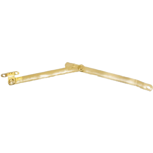 Brass-finished steel left-handed support bracket for table legs and furniture in hardware and home improvement collections