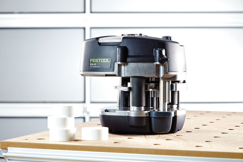 Compact black Festool woodworking tool designed for edge banding and home improvement applications