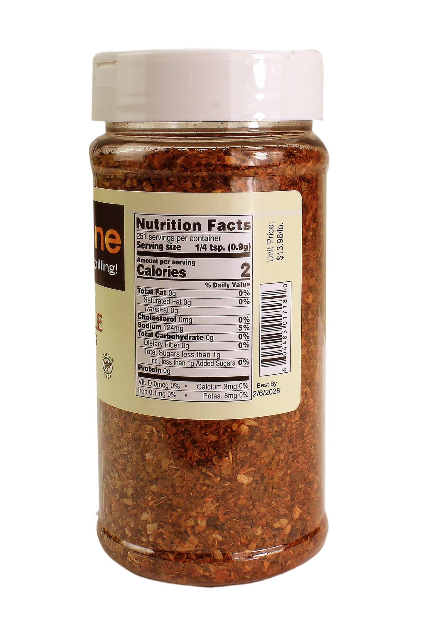 Clear jar of Grill Zone chipotle seasoning with nutrition facts label for grilling spices in outdoor living under $50 collection