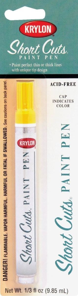 Yellow paint pen with fine tip for detailed craft projects in specialty paint and home improvement supplies collections