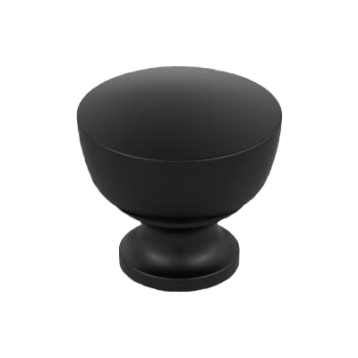 Matte black cabinet knob with simple rounded design for furniture hardware and home improvement projects under $50 collections