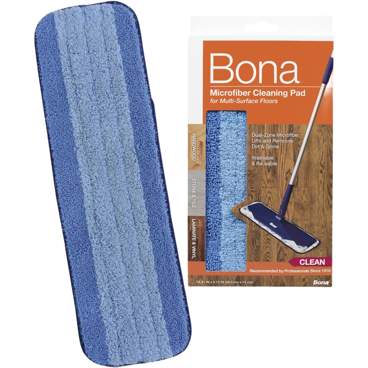 Blue microfiber mop pad refill designed for multi-surface floor cleaning in mops and cleaning tools collection under $50