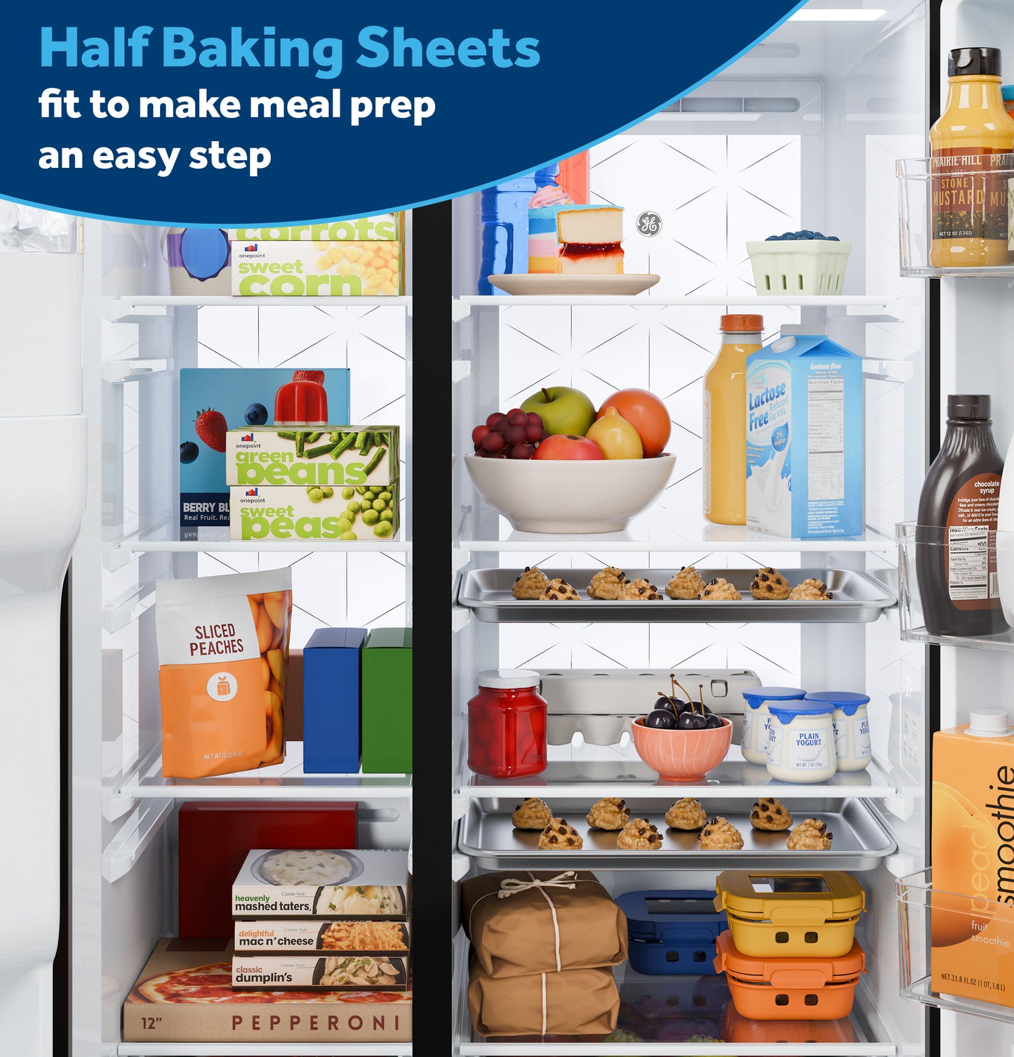 GE® 27.7 Cu. Ft. Side-By-Side Refrigerator with LED Light Walls and Extra Tall Dispenser