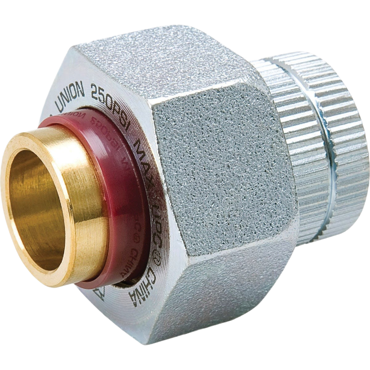 Galvanized and copper dielectric union fitting for plumbing applications in pipes and fittings collections under $50