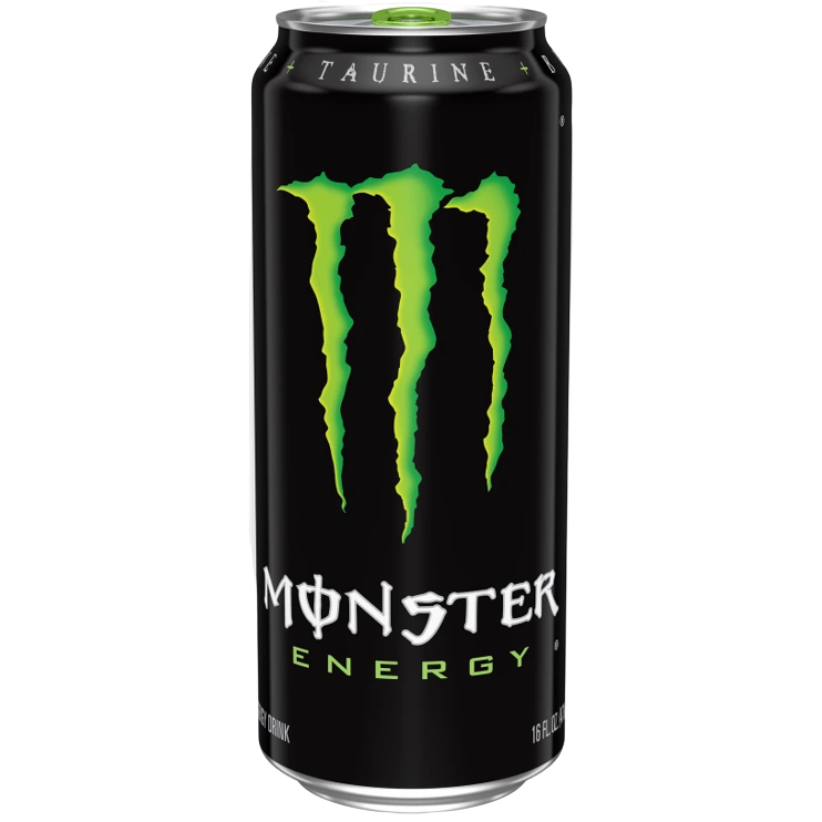 Black 16 oz. energy drink can with bright green claw logo and bold white and green text on front