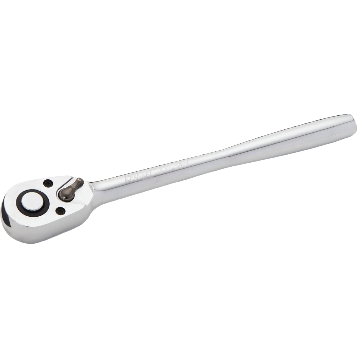 Polished chrome 3/8 inch drive ratchet with 45-tooth single gear mechanism for home improvement tasks