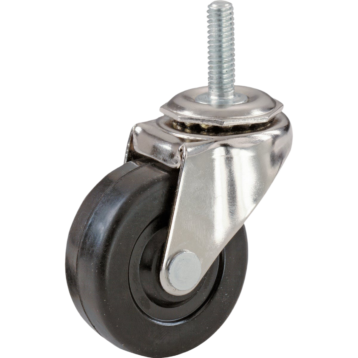 2-inch black rubber swivel caster with threaded metal stem for smooth mobility in hardware and furniture accessories collections under $50