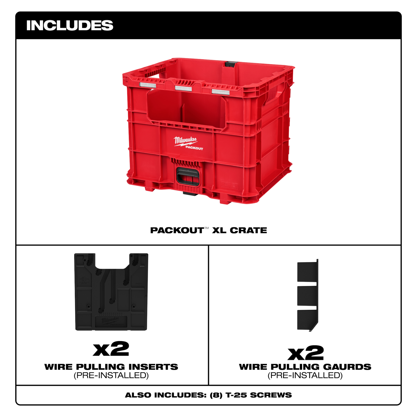 Milwaukee Wire Pulling Inserts for PACKOUT™ XL Crate