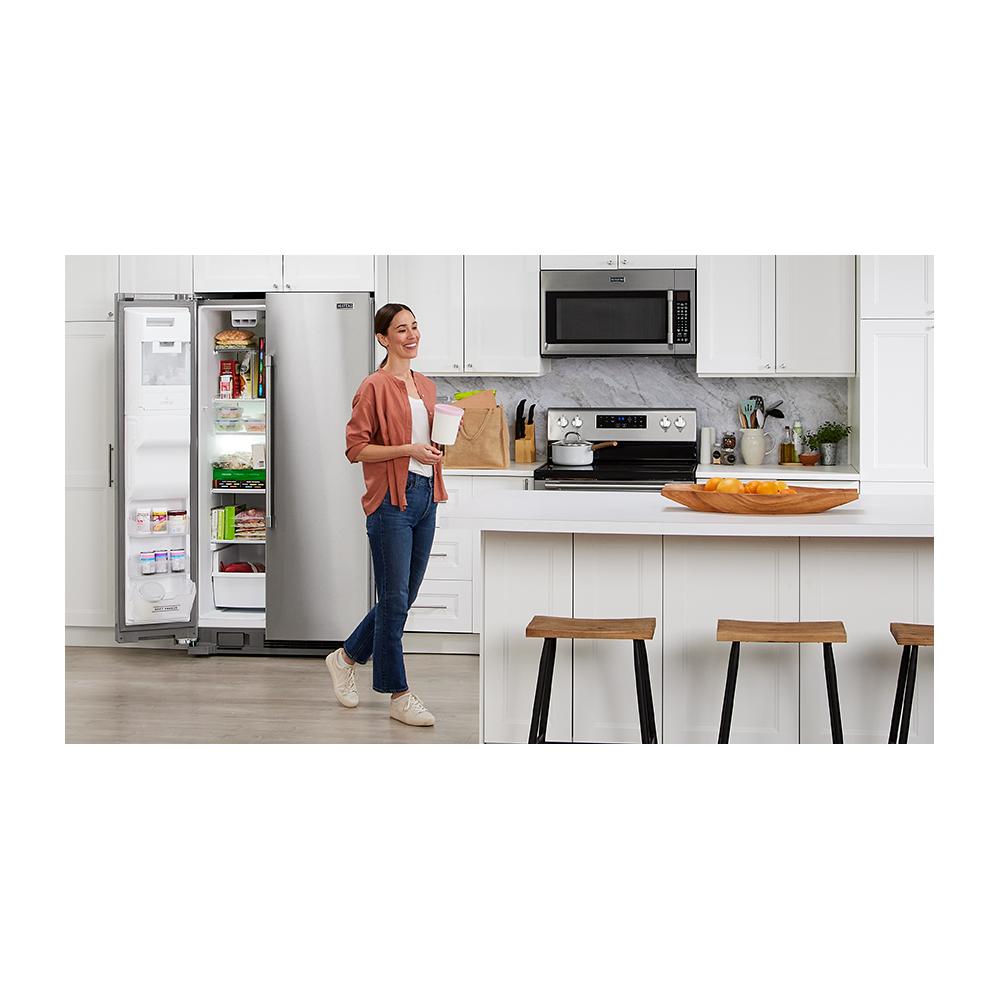 36-Inch Wide Side-by-Side Refrigerator with Exterior Ice and Water Dispenser - 25 Cu. Ft.