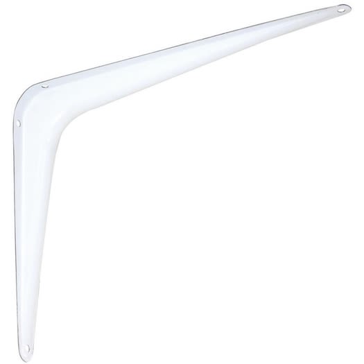 White steel shelf bracket with girder-style design for durable support in storage and shelving accessories collections under $50