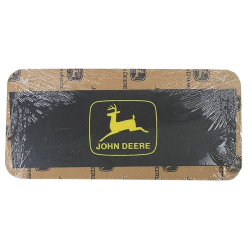 Genuine John Deere logo hood label decal in black and yellow for automotive and tractor body parts under $50