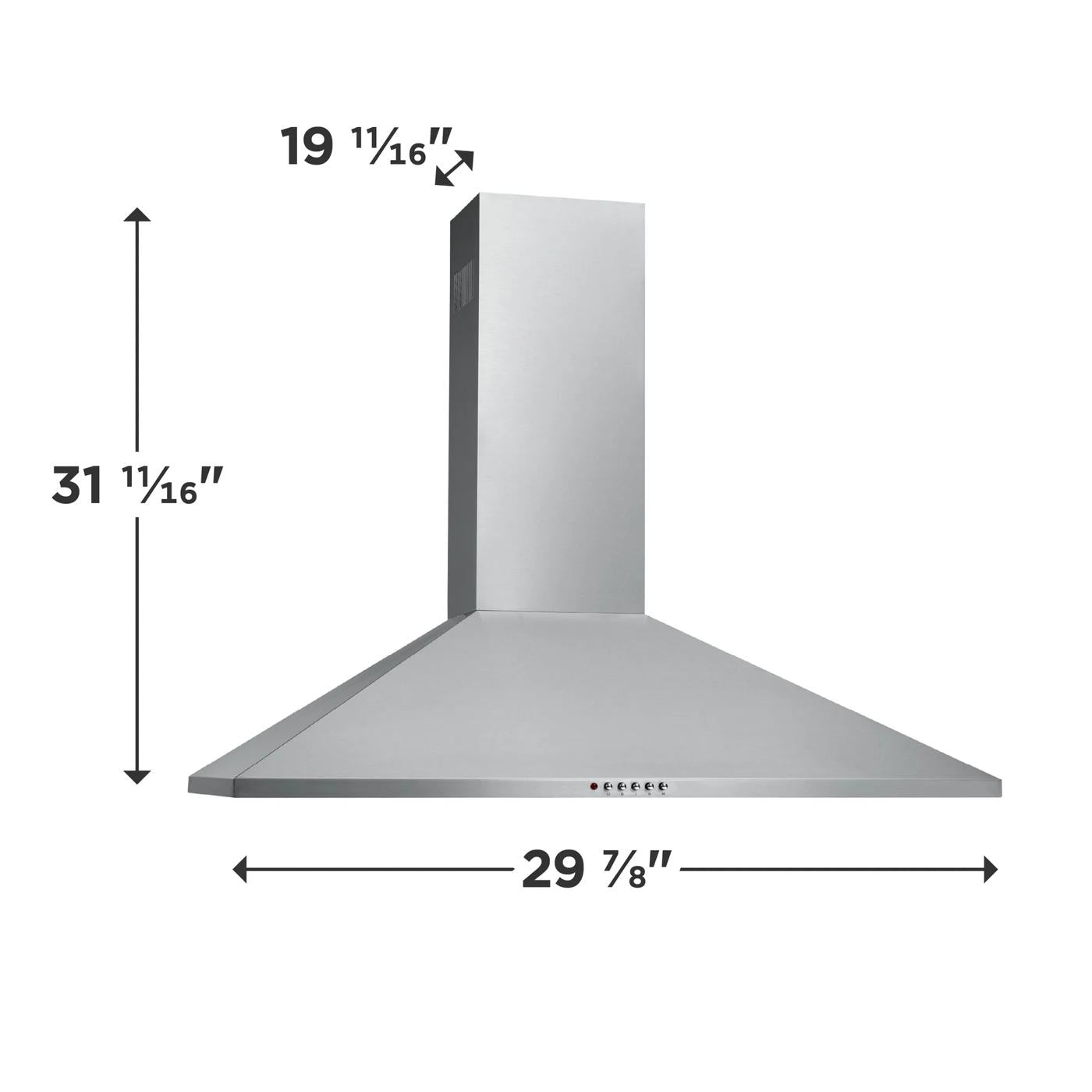 30" Stainless Canopy Wall-Mounted Hood