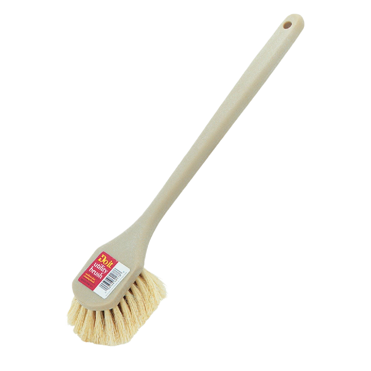 White plastic scrub brush with Tampico fiber bristles for cleaning tasks in home improvement and cleaning tool collections
