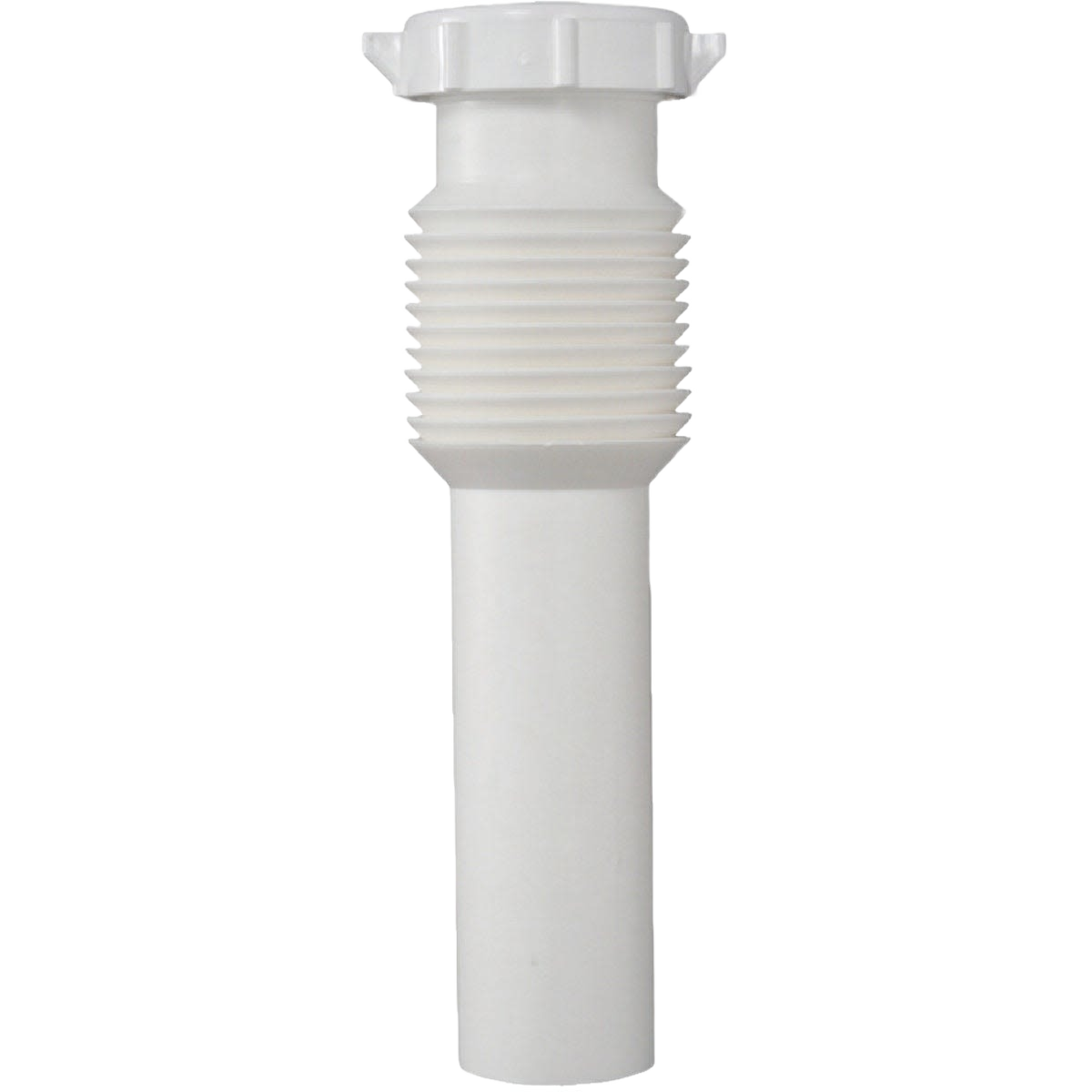 White plastic plumbing extension tube with slip-joint connection for pipes and fittings in home improvement collections