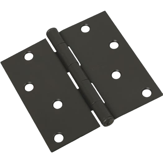 Square oil rubbed bronze door hinge with multiple screw holes for home improvement and tools projects