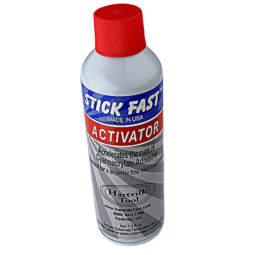 7.5 oz aerosol can of Stick Fast activator spray for faster cyanoacrylate glue curing in glue and paint supplies