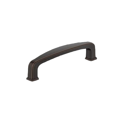 Oil-rubbed bronze cabinet pull with 3-3/4 inch center-to-center spacing for hardware and home improvement tools
