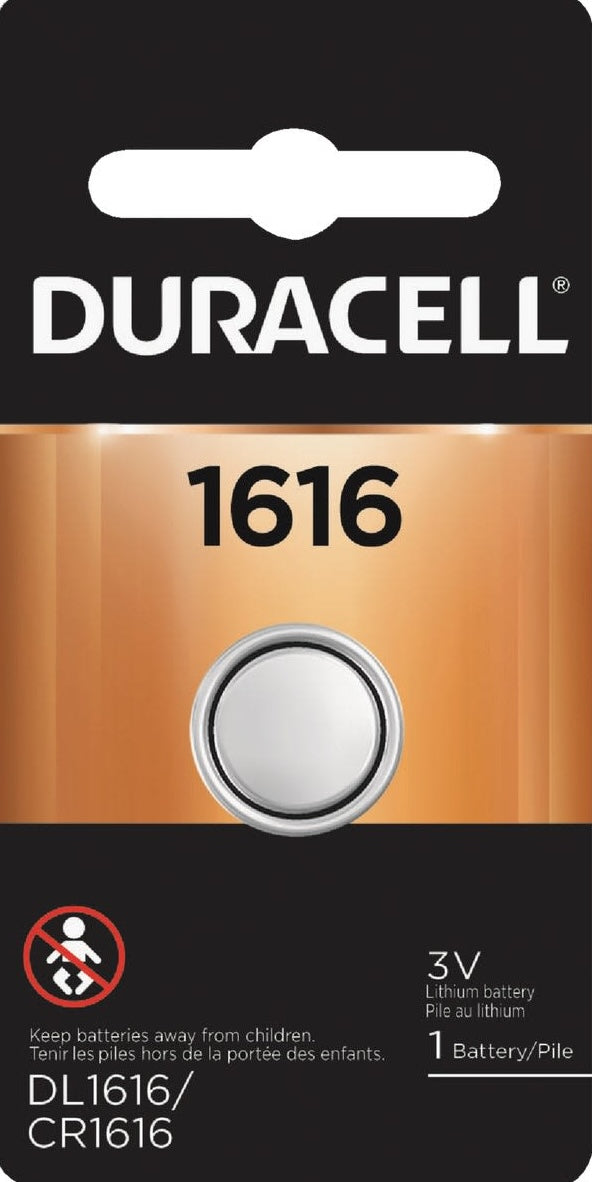 Single Duracell lithium coin cell battery in retail packaging for tools and home improvement use