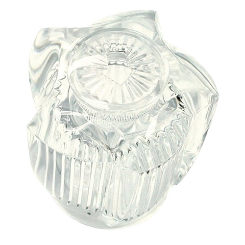Clear acrylic faucet handle with starburst pattern designed for sink or tub/shower installations in home improvement projects