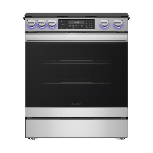 Stainless steel 30-inch gas slide-in range with convection, AirFry, and digital control panel from Ranges collection