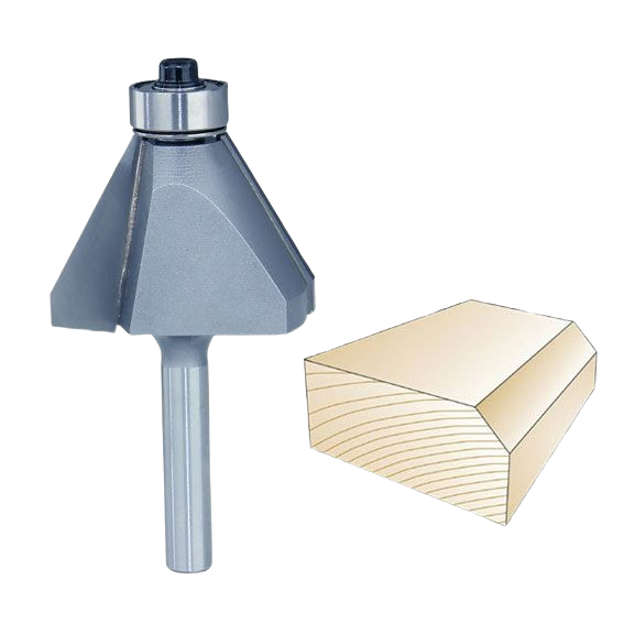 Precision 30-degree edge bevel router bit with bearing for woodworking in tool accessories and drill bits collections under $50