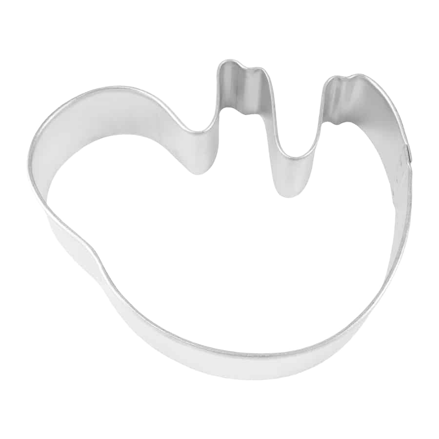 Tinplated steel cookie cutter shaped like a sloth for baking in kitchenware and bakeware collections under $50