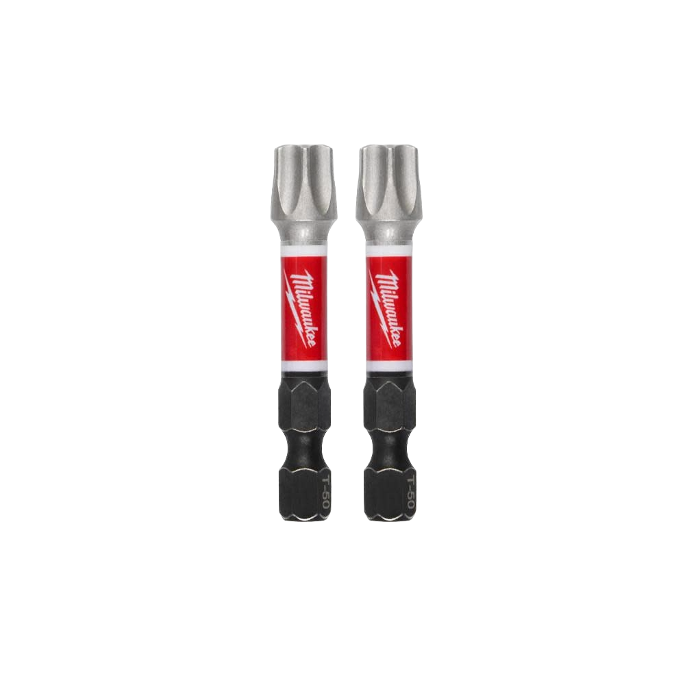 Set of two 2-inch T50 impact driver bits with shock-absorbing shanks for power tool accessories under $50
