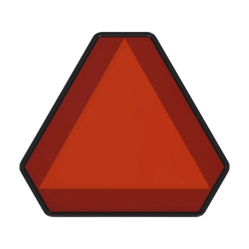 Reflective slow moving vehicle emblem with bright orange triangle and black border for safety parts and accessories under $50